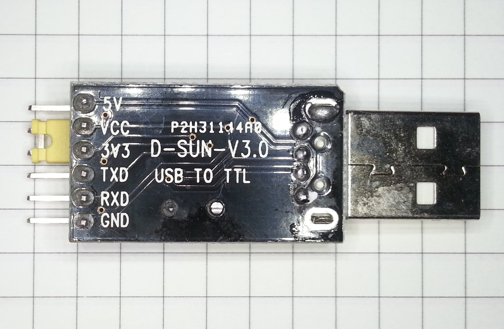 CH340G D-SUN-V3.0 module PCB bottom view