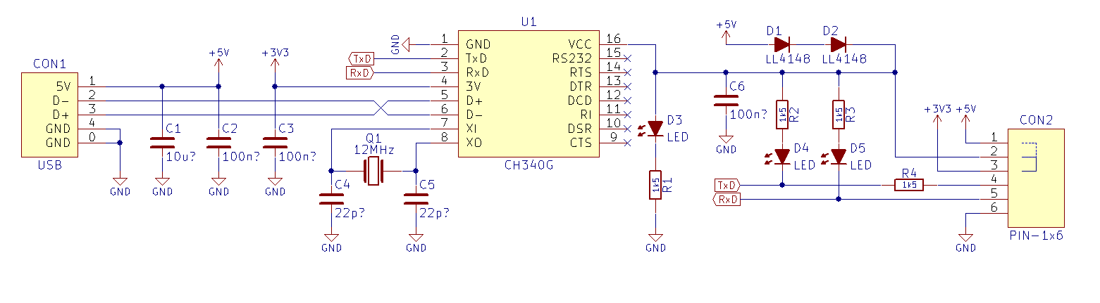 CH340G D-SUN-V3.0 module schematic